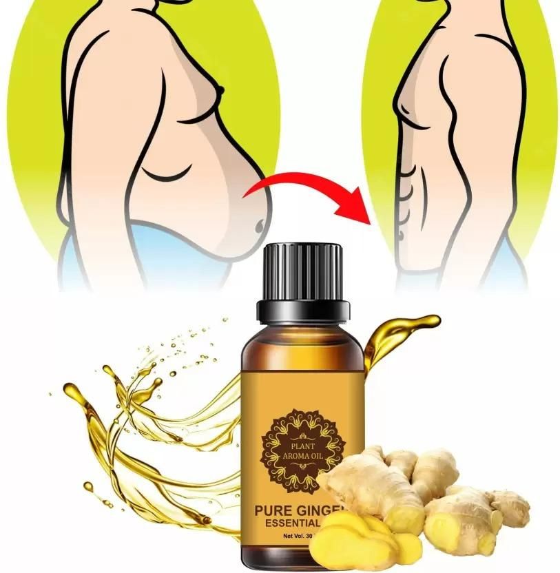 Belly Drainage Ginger Oil, Lymphatic Drainage Ginger Oil, Slimming Tummy Ginger Oil, Ginger Essential Oil for Swelling and Pain Relief, Care for Skin (30ML) (Pack Of 2)